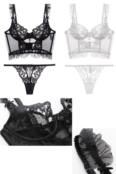 Lusty Queen Bra and Panty Set - Black