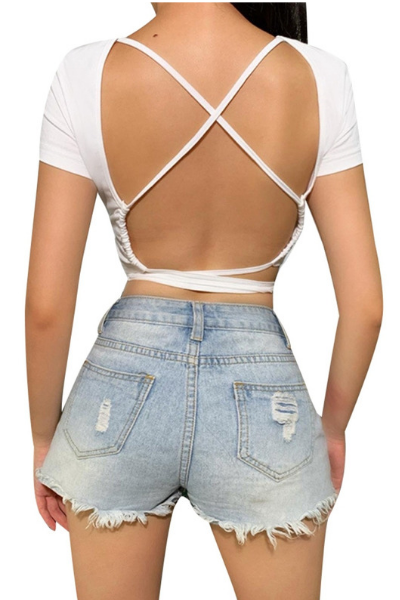 Fly Little Thang Crop Top - White