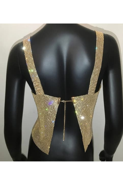 Mine For The Night Jeweled Top - Gold