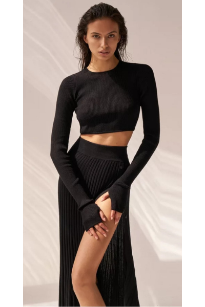 Shanelle Sweater Dress Set - Black