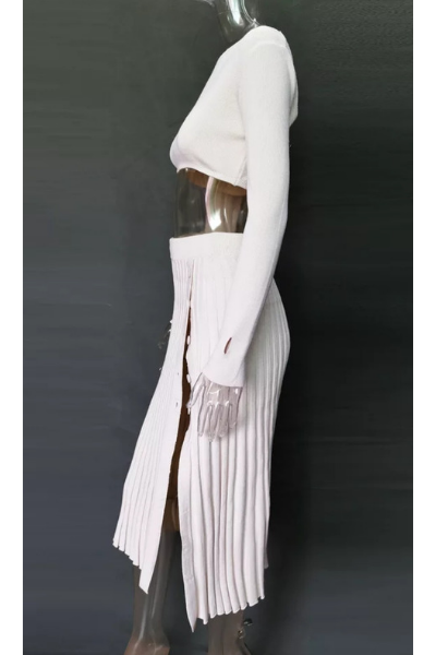 Shanelle Sweater Dress Set - Beige