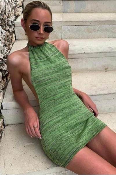 Miami Mami Dress - Tropical Green