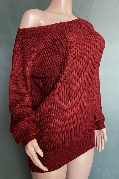 Afternoon Love Sweater Dress - Burgundy