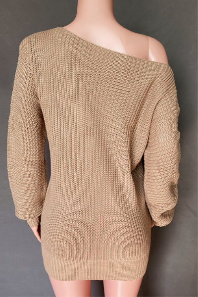 Afternoon Love Sweater Dress - Tan