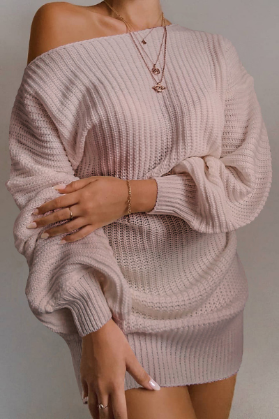 Afternoon Love Sweater Dress - Beige