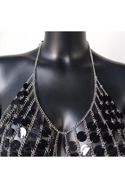 Caught Your Eye Top/Body Jewelry - Black