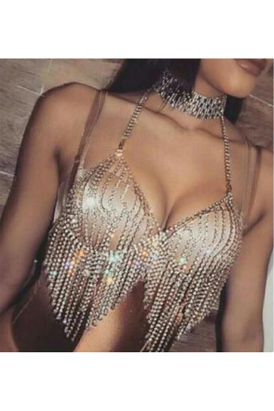 Always Icy Jeweled Top - Gold