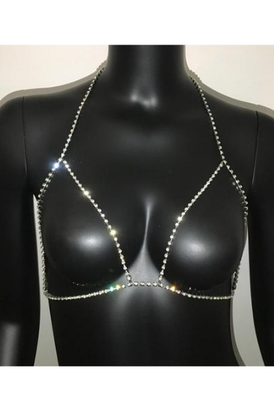 Bling It Up Jeweled Bralette - Silver