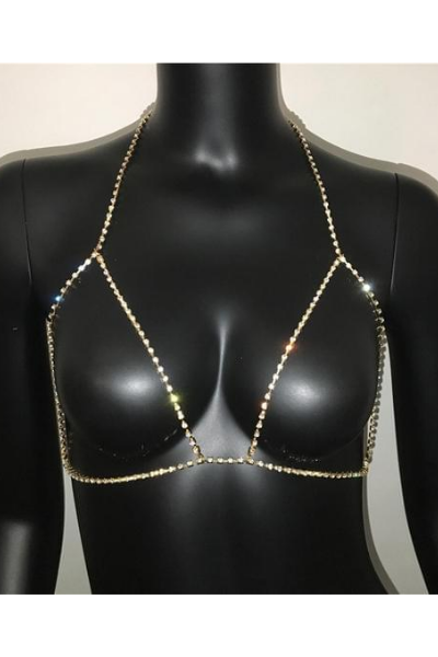 Bling It Up Jeweled Bralette - Gold