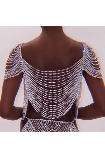 Light Up The Room Jeweled Top - Silver