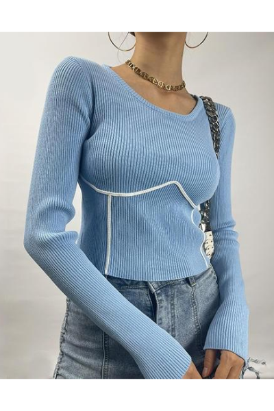 Fine Line Sweater - Blue