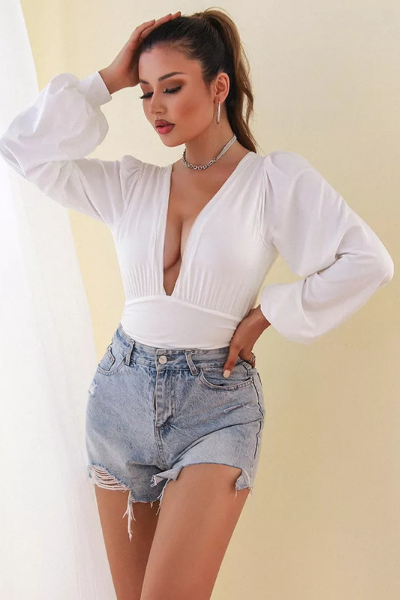 Can't Be Bought Bodysuit - White