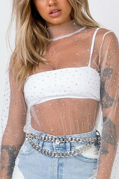 In The Stars Jeweled Top - White