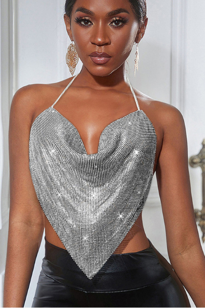 You Deserve It Jeweled Top - Silver