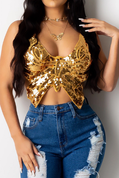 Fly Babe Top - Gold