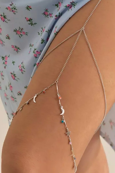 In The Moonlight Thigh Chain - Silver