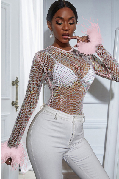 What Dreams Are Made Of Jeweled Top - Pink