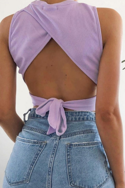 Can't Be Capped Backless Top - Lilac