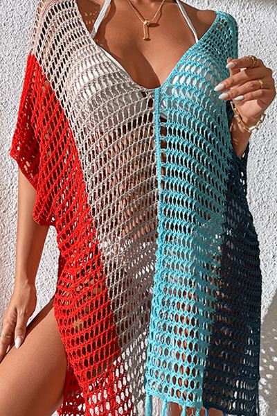 Paradise Coverup - Blue/Red/Tan
