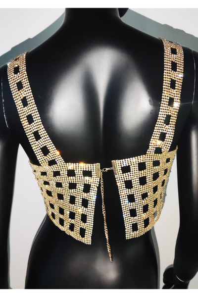 Feel The Mood Jeweled Top - Gold