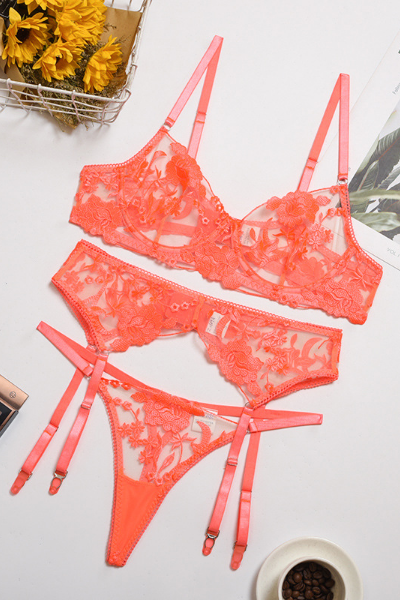 Become The Fire Lingerie Set - Hot Coral