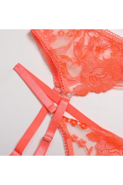 Become The Fire Lingerie Set - Hot Coral