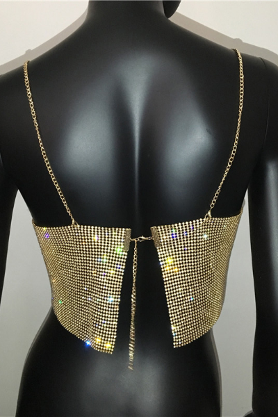 You'll Remember Me Jeweled Top - Gold