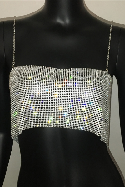 You'll Remember Me Jeweled Top - Silver