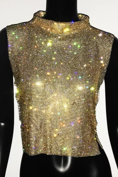 Let's Stay Together Jeweled Top - Gold