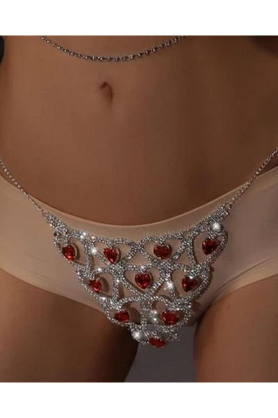 Living For This Jeweled Panty - Red