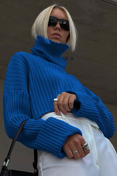 Cuffing Season Sweater - Blue