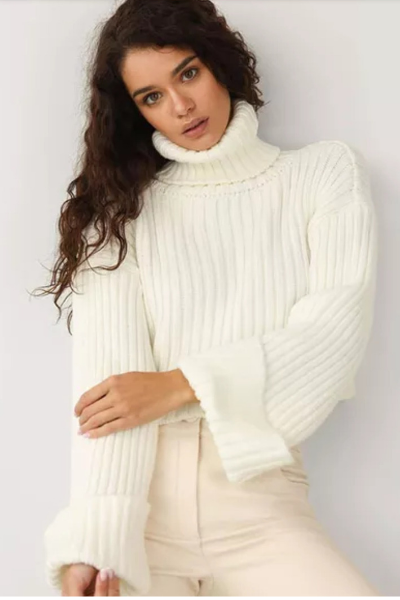 Cuffing Season Sweater - White