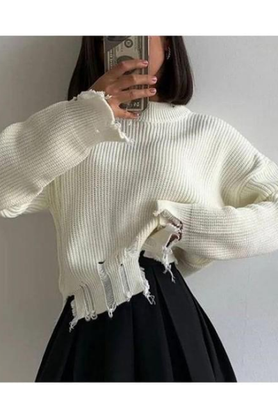 Rebel Bae Sweater - White
