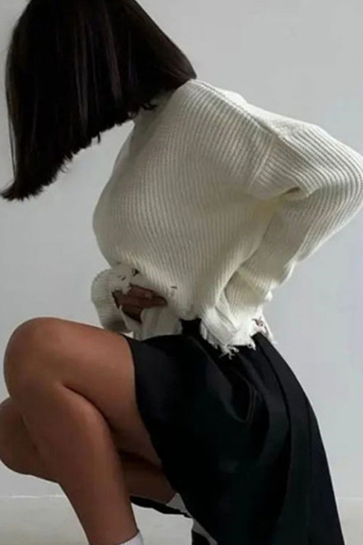 Rebel Bae Sweater - White