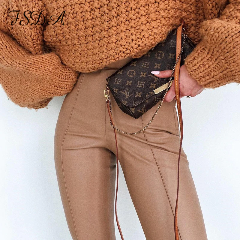 To the Edge Faux Leather Pants - Tan