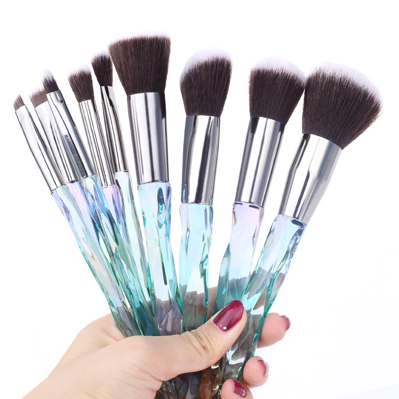 Queen Thangs 10-Piece Makeup Brush Set - Blue & Black