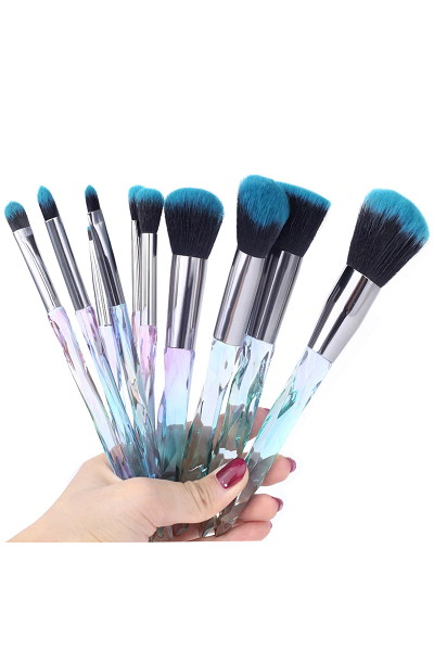 Queen Thangs 10-Piece Makeup Brush Set - Blue