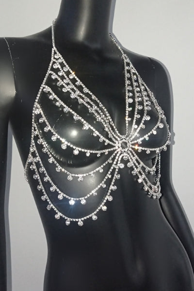 Icy Babe Jeweled Top - Silver