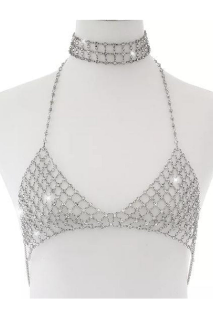 Bring Your Best Jeweled Bralette - Silver