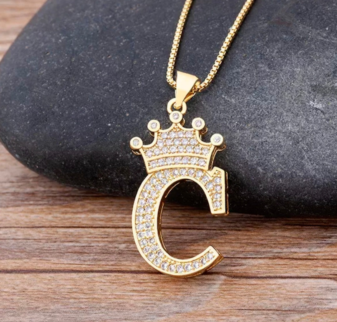 Forever a Queen Initial Necklace