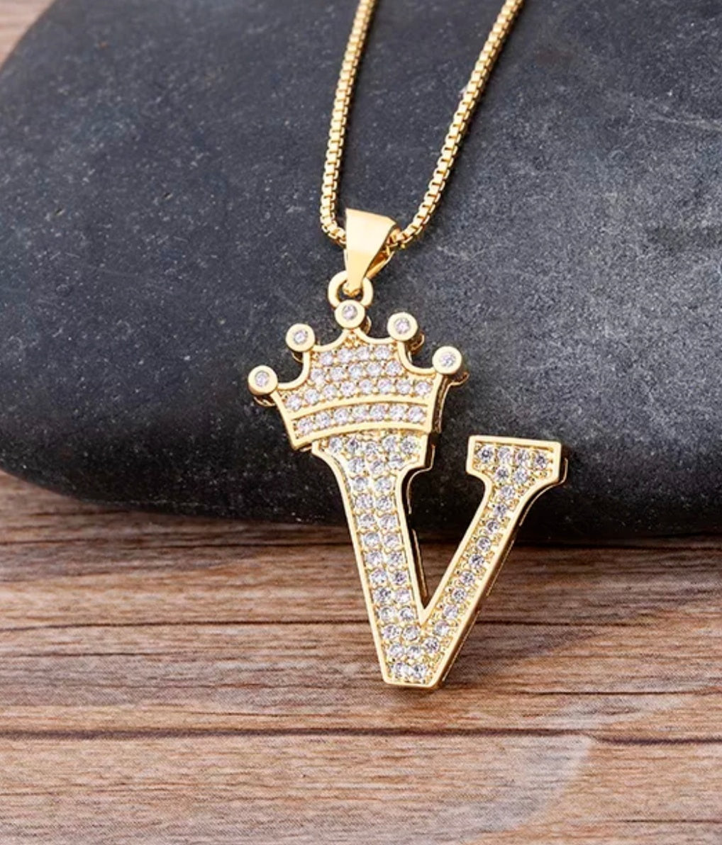 Forever a Queen Initial Necklace