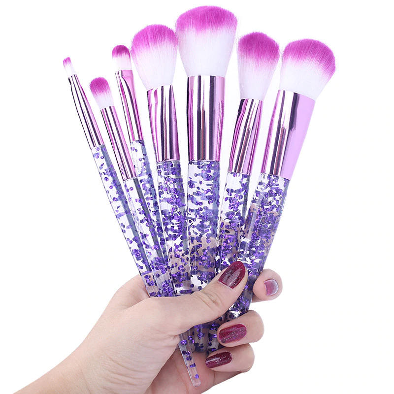 Stay Queening 7-Piece Makeup Brush Set - Purple