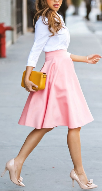 Need One Dance Fit & Flare Skirt - Pink - flyqueens