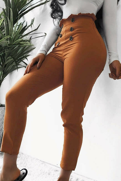 About Her Business Pants - Caramel - flyqueens