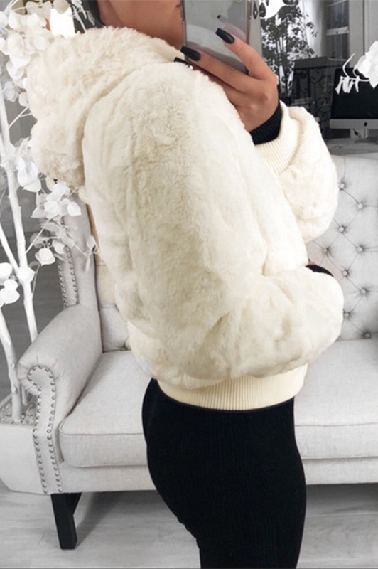 No Hype Faux Fur Coat - White - flyqueens