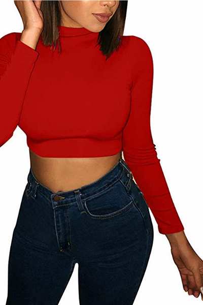 No Chill Crop Top - Red - flyqueens