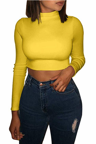No Chill Crop Top - Yellow - flyqueens