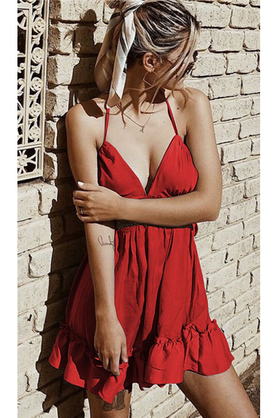 Forever & Always Backless Dress - Red
