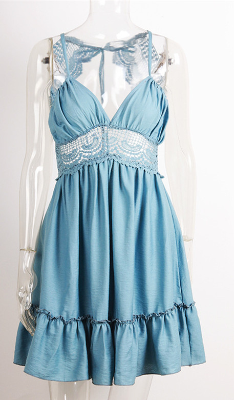 Forever & Always Backless Dress - Blue
