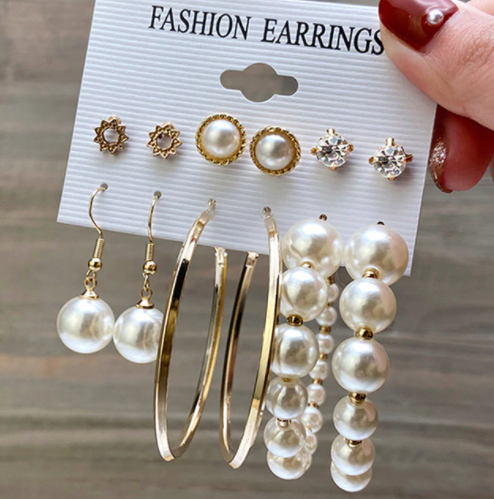 Pearl Love Earrings Set